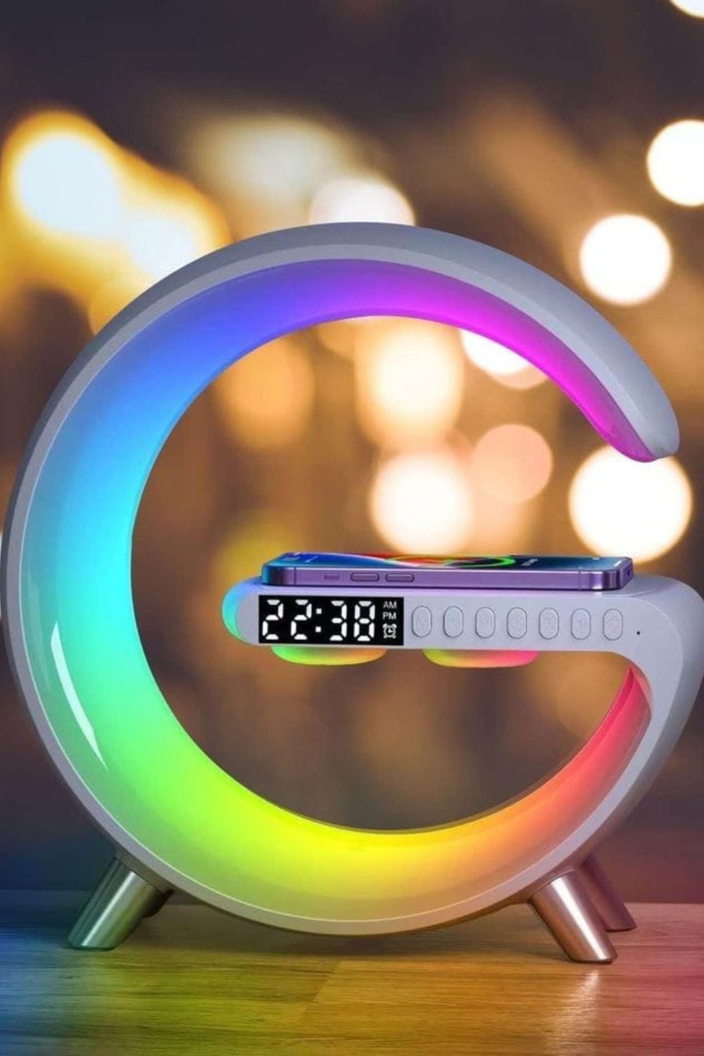 Mini Parlante G con Reloj Digital – Sonido, Luz y Estilo Multifuncional