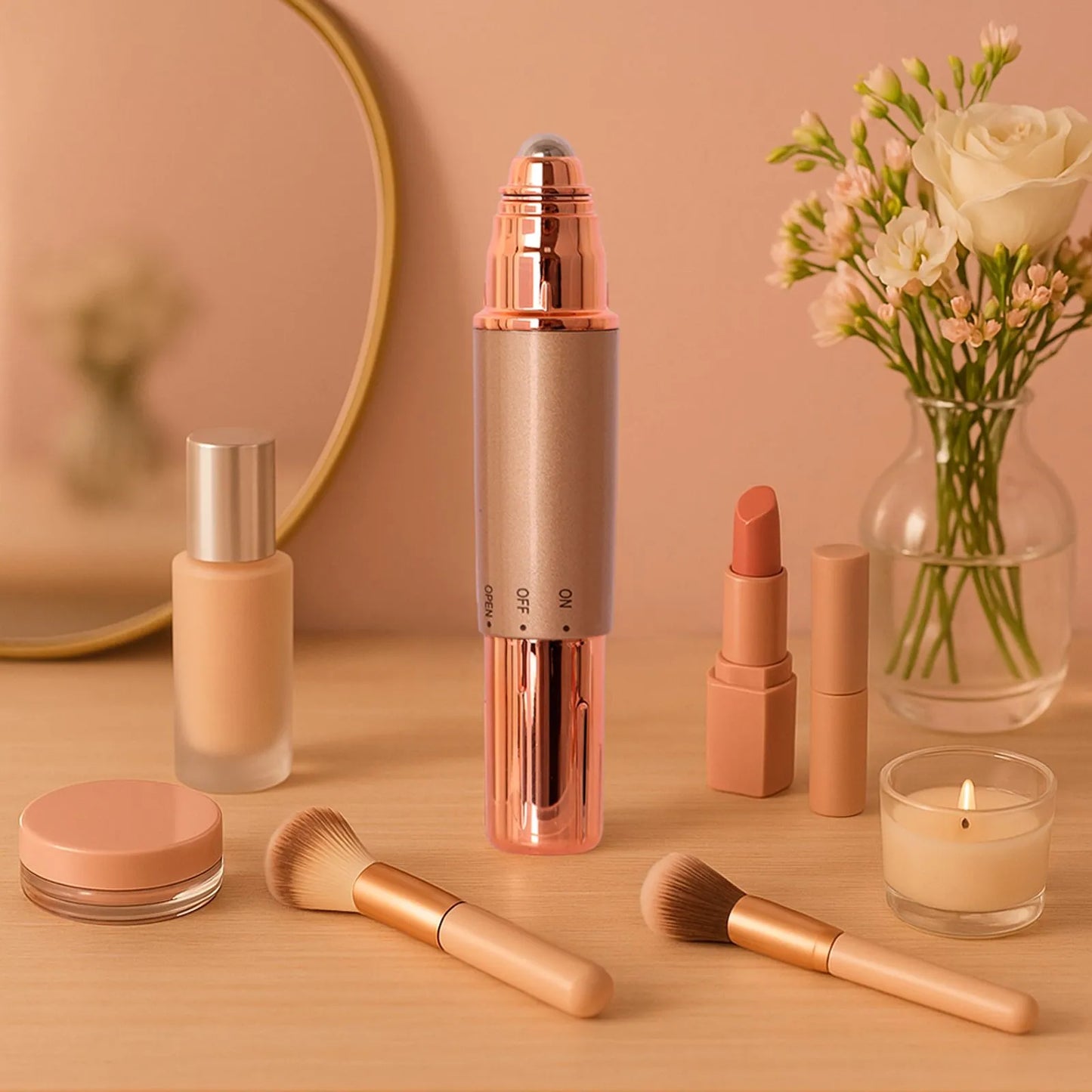 💆♀️✨ Masajeador Facial Antiarrugas 3 en 1 – Lifting Natural y Cuidado de Ojos 👁️🌸