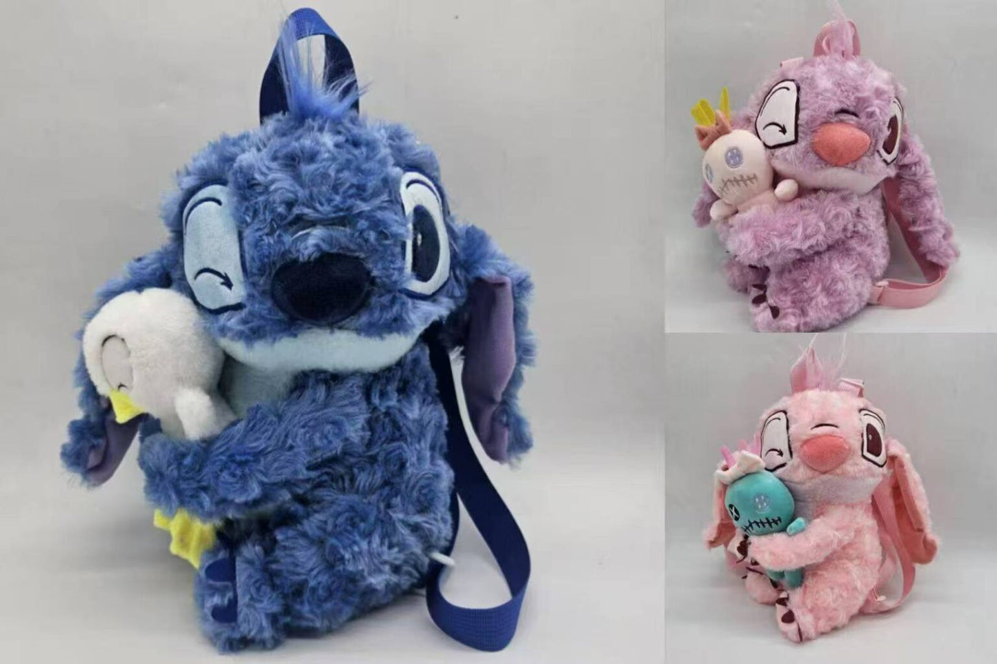 Mochila Estudiante Niñ@ Peluche Stitch Suave Y Tierno