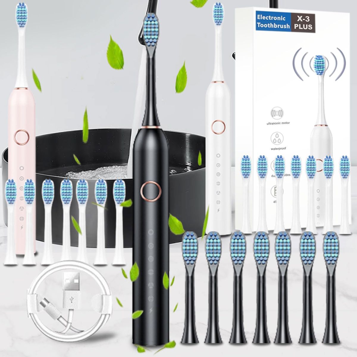 Cepillo de Dientes Eléctrico X-3 – Limpieza Dental Profesional en Casa