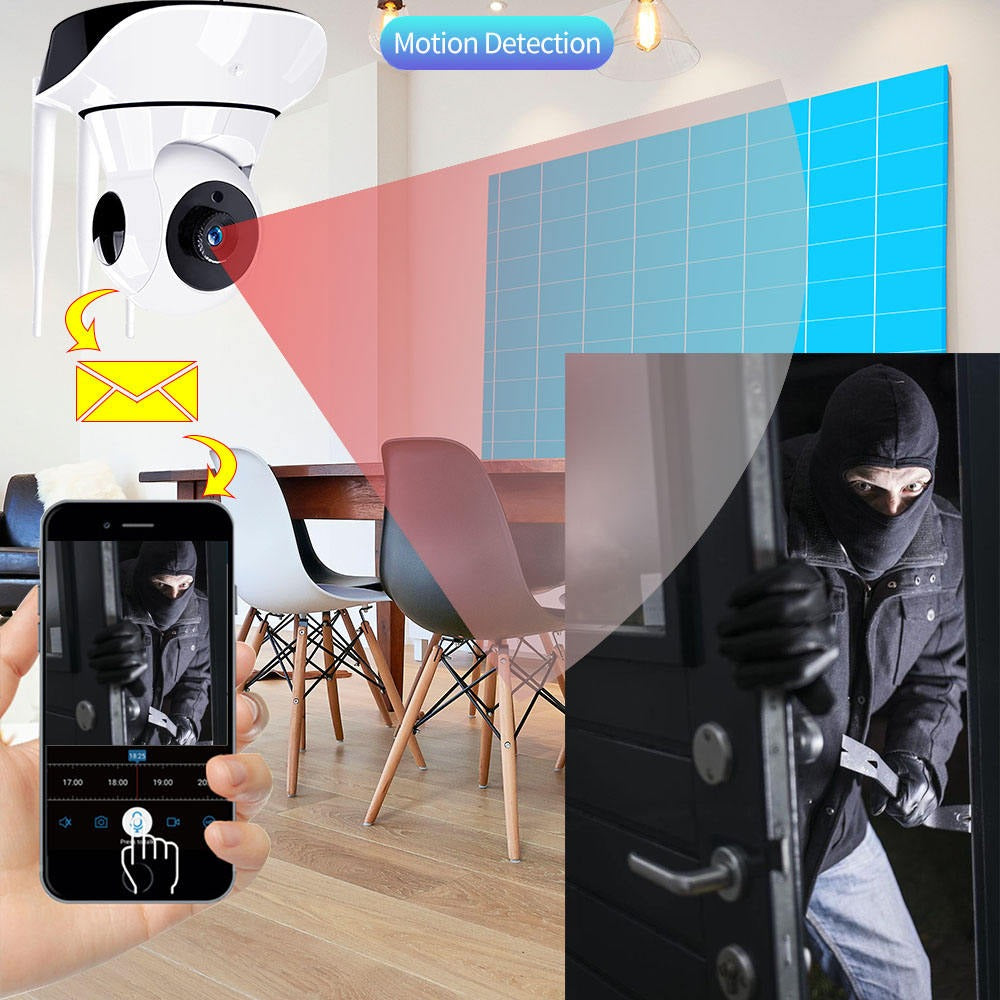 CÁMARA DE SEGURIDAD WIFI 5G CON 5 ANTENAS – VISIÓN 360° CONTROL DESDE TU CELULAR