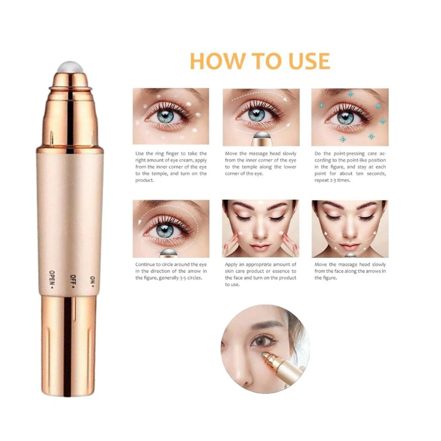 💆♀️✨ Masajeador Facial Antiarrugas 3 en 1 – Lifting Natural y Cuidado de Ojos 👁️🌸