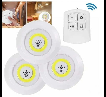 Lámpara LED Inalámbrica con Control Remoto – Pack x3 para Armario y Cocina,