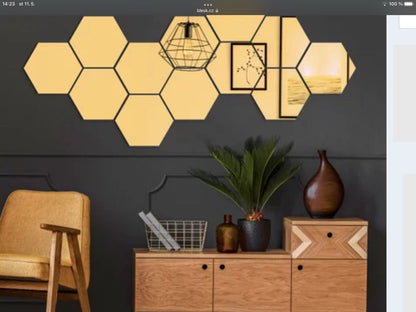 Espejos Hexagonales  de 12 Piezas Adhesivos – Decora y Amplía tus Espacios