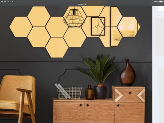 Espejos Hexagonales  de 12 Piezas Adhesivos – Decora y Amplía tus Espacios