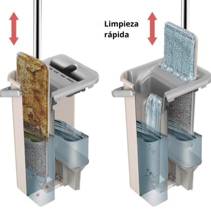 Trapeador Mopa Plano + Balde Escurridor