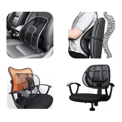 Respaldo Lumbar Ergonómico De Malla Para Auto Y Oficina